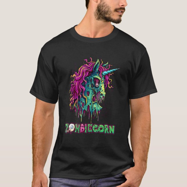 Beängstigend Zombiecorn Zombie Einhorn Halloween K T-Shirt (Vorderseite)