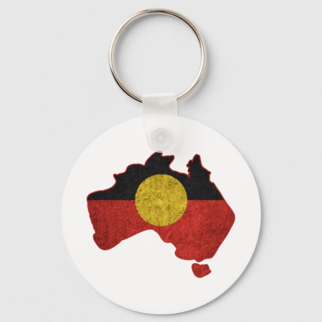 Beängstigende Aborigine-Flagge Schlüsselanhänger (Vorderseite)