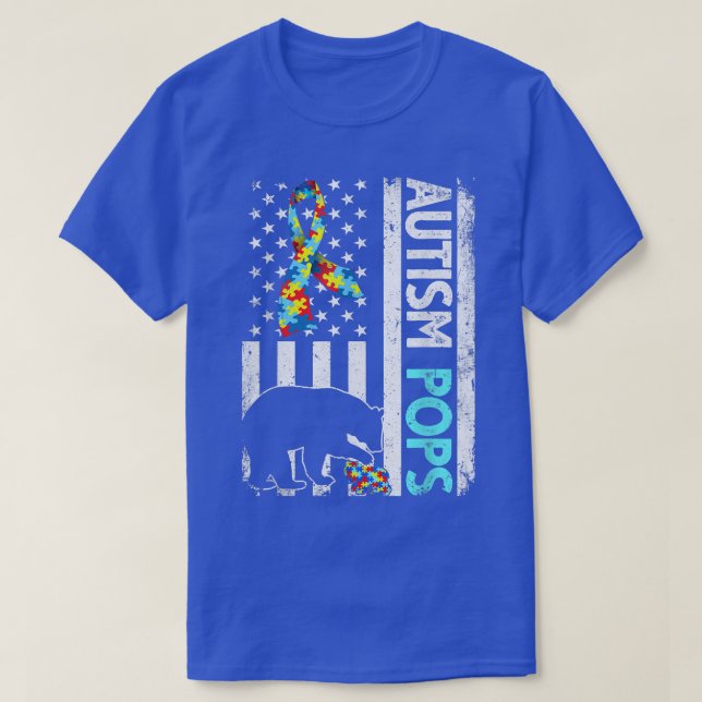 Beängstigende amerikanische Autismus-Pop der Flagg T-Shirt (Design vorne)