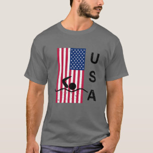 Beängstigende amerikanische Flagge US Pride Swimmi T-Shirt