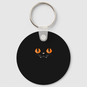 Beängstigende Black Cat Face Halloween Kostümkatze Schlüsselanhänger