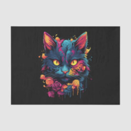 Beängstigende Black Cat Halloween-Dekoupage Seidenpapier