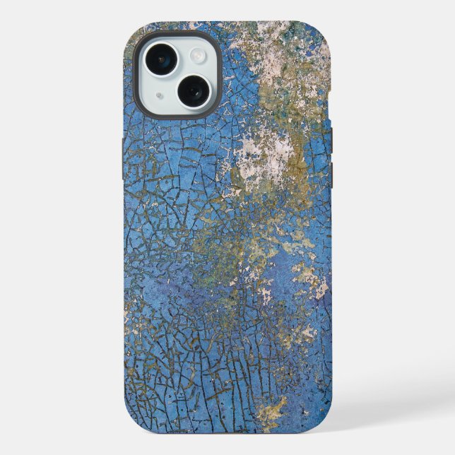 Beängstigende blaue Farbe Textur iPhone Hülle (Rückseite)