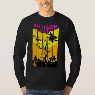 Beängstigende böse Hexen feiern Halloween T-Shirt