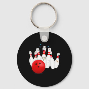 Beängstigende Bowling Buttone. Funny Bowling Gift Schlüsselanhänger