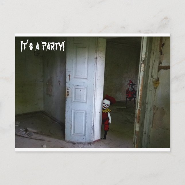 Beängstigende Clowns Einladung Postkarte (Vorderseite)