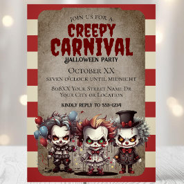 Beängstigende Clowns Halloween-Party Einladung