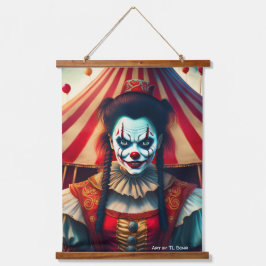 Beängstigende Clowns  Scroll Set Wandteppich Mit Holzrahmen