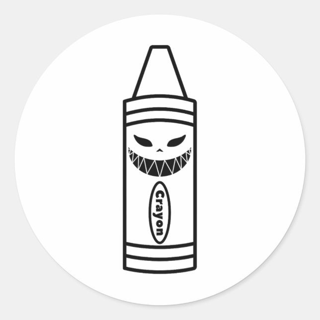 Beängstigende Crayon Box Halloween Easy Costume Co Runder Aufkleber (Vorderseite)