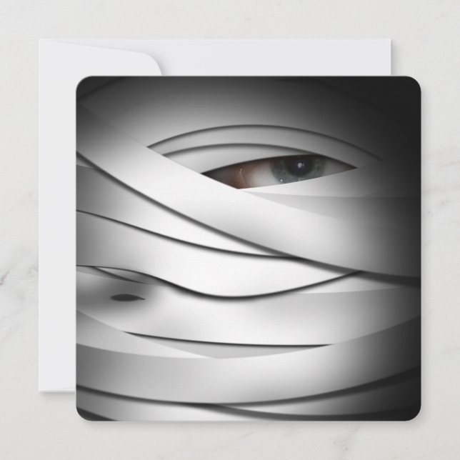 Beängstigende Creepy One Mit Augen Halloween Mummy Einladung (Vorderseite)