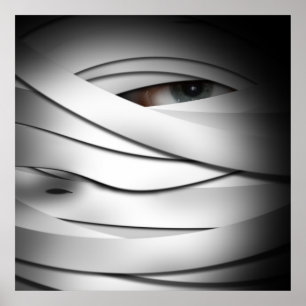 Beängstigende Creepy One Mit Augen Halloween Mummy Poster