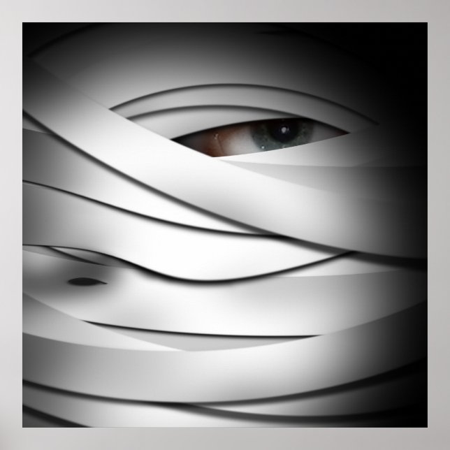 Beängstigende Creepy One Mit Augen Halloween Mummy Poster (Vorne)