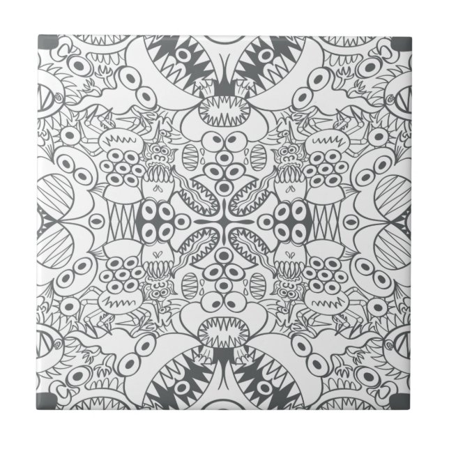 Beängstigende Doodles, die Ihnen einen Fehler bere Fliese (Vorderseite)