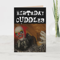 BEÄNGSTIGENDE EVIL CLOWN BIRTHDAY CUDDLES & KISS C