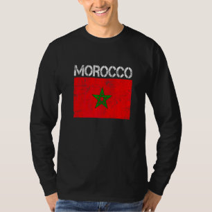 Beängstigende Fahne des Patriotischen Marokkos Män T-Shirt