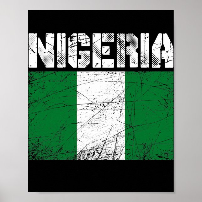 Beängstigende Fahne des Patriotischen Nigeria Männ Poster (Vorne)