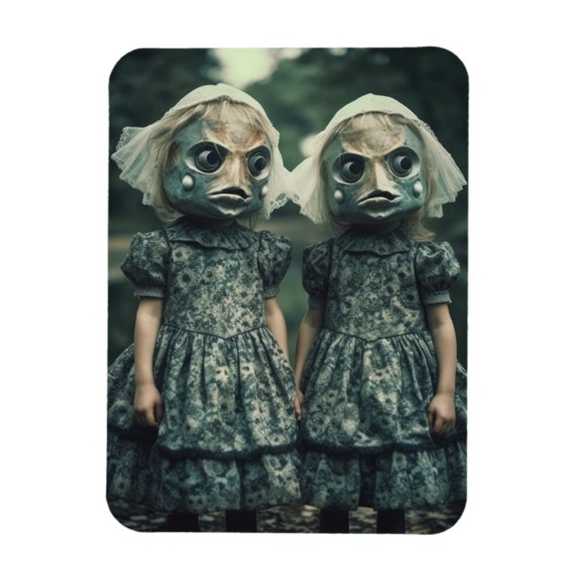 Beängstigende Fische Twins Horror Filmfans Magnet (Vertikal)