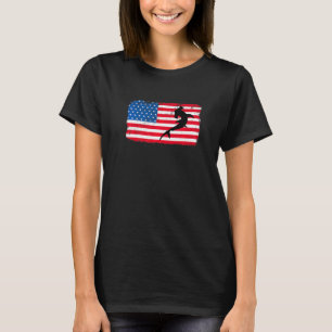 Beängstigende Flagge 4. Juli Patriotischer Hai Ame T-Shirt