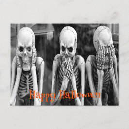Beängstigende Funny Skeletts Halloween Postkarte
