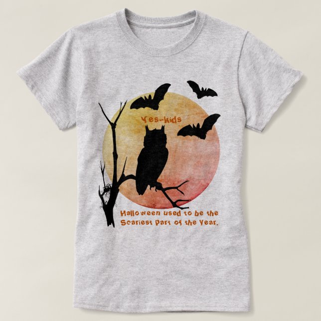 Beängstigende Gedanken Orange Halloween T-Shirt (Design vorne)