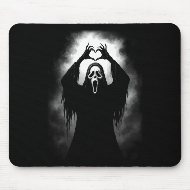 Beängstigende Gesichtshaut Horror Creepy Ghost Hea Mousepad (Vorne)
