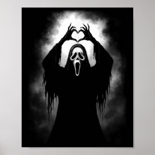 Beängstigende Gesichtshaut Horror Creepy Ghost Hea Poster