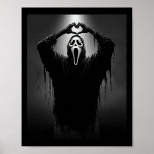 Beängstigende Gesichtshaut Horror Ghost Herz Hände Poster