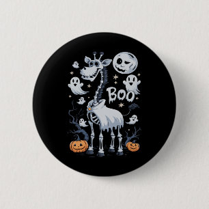 Beängstigende Giraffe im Ghosts Halloween Button