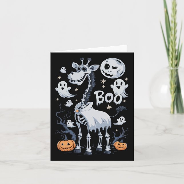 Beängstigende Giraffe im Ghosts Halloween Karte (Vorderseite)
