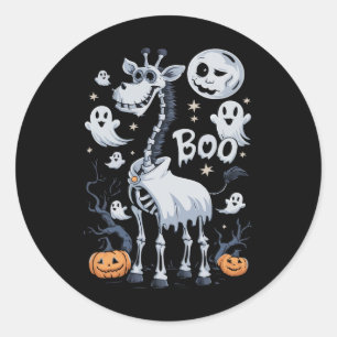 Beängstigende Giraffe im Ghosts Halloween Runder Aufkleber