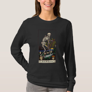 Beängstigende gotische Skelettkarte für den Tod od T-Shirt