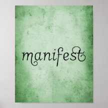 Beängstigende grüne Aquarellmanifesttypografie