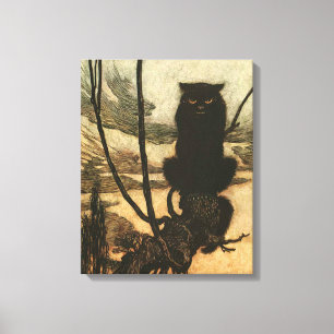 Beängstigende Halloween Black Cat Vintag Rackham Leinwanddruck