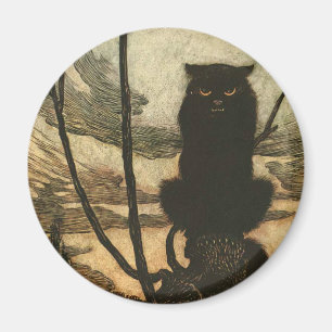 Beängstigende Halloween Black Cat Vintag Rackham Magnet