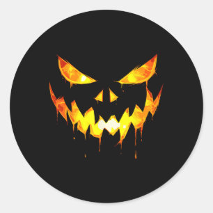 Beängstigende Halloween Boys Face Pumpkin Kürbisla Runder Aufkleber