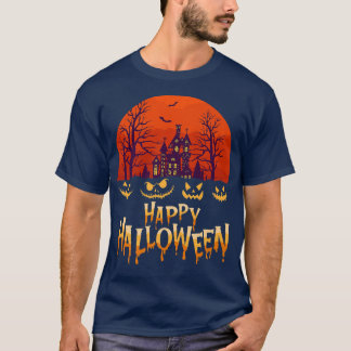 Beängstigende Halloween-Design-Besen-Datteln T-Shirt