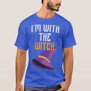 Beängstigende Halloween-Design-Besen Ich bin mit d T-Shirt