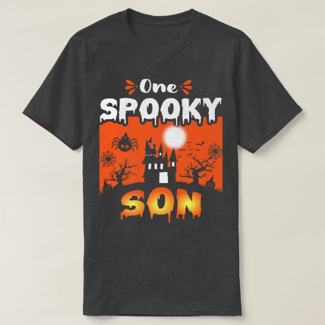 Beängstigende Halloween-Designerin Spuk Burg T-Shirt (Design vorne)