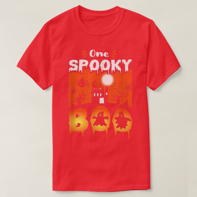 Beängstigende Halloween-Designerin Spuk Burg T-Shirt (Design vorne)