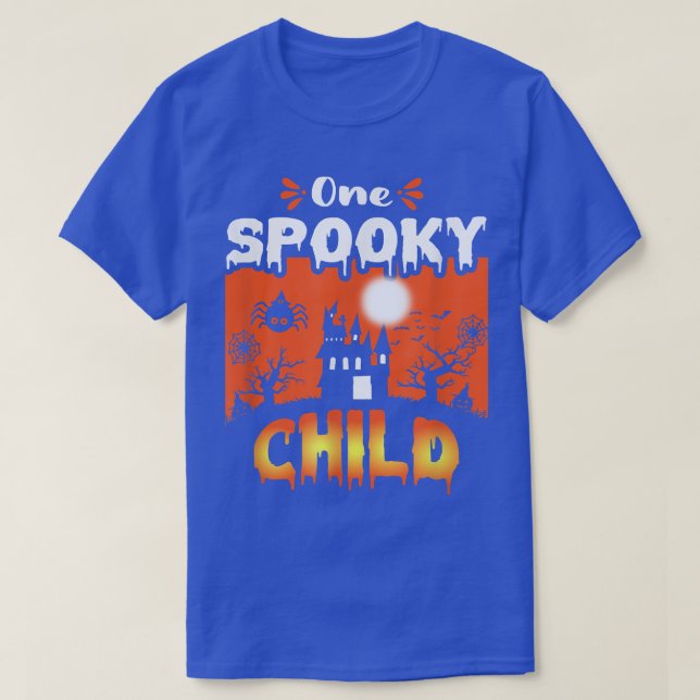 Beängstigende Halloween-Designerin Spuk Burg T-Shirt (Design vorne)