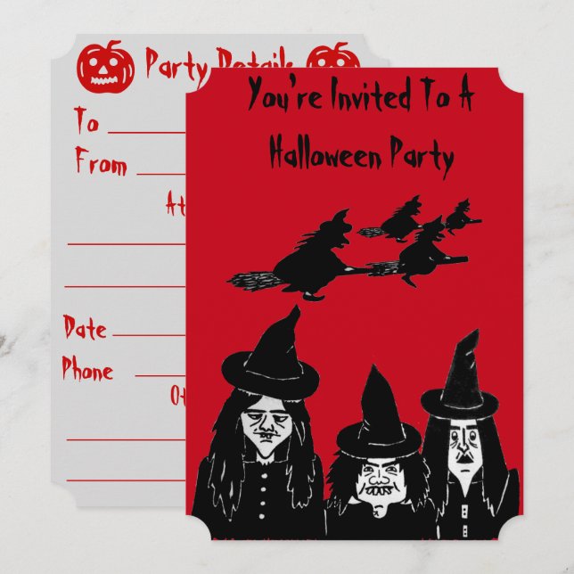 beängstigende Halloween-Einladung Einladung (Vorne/Hinten)