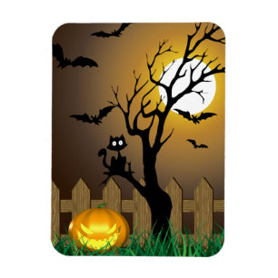 Beängstigende Halloween-Gartenlandschaft Magnet