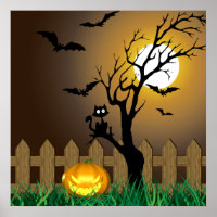 Beängstigende Halloween-Gartenlandschaft