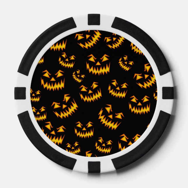 Beängstigende Halloween-Gesichter Pokerchips (Vorderseite)