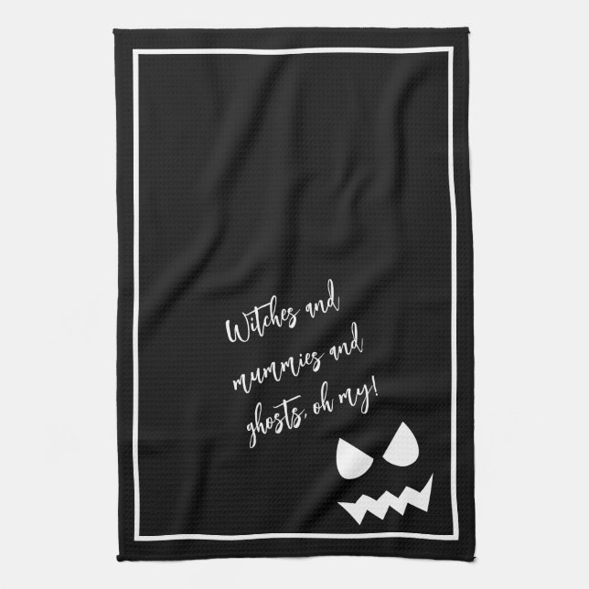 Beängstigende Halloween-Ghost-Gesichtszettel-Mama Geschirrtuch (Vertikal)