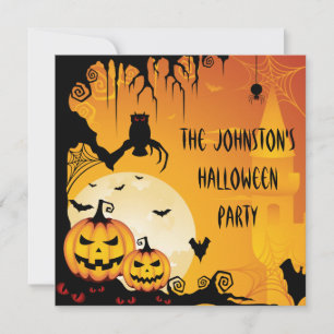 Beängstigende Halloween-Kürbis und Vollmond
