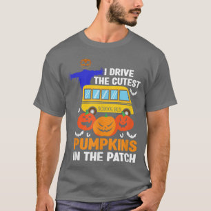 Beängstigende Halloween-lustige Schulbusfrau T-Shirt