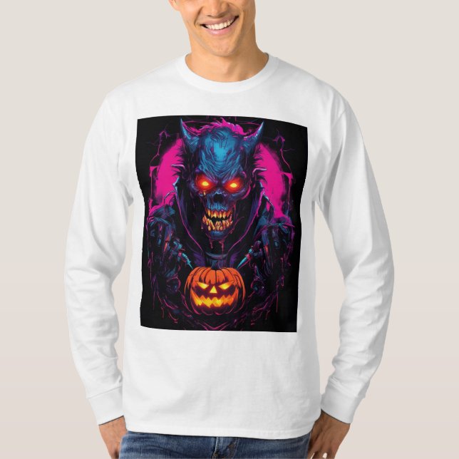 Beängstigende Halloween-Monster T-Shirt (Vorderseite)