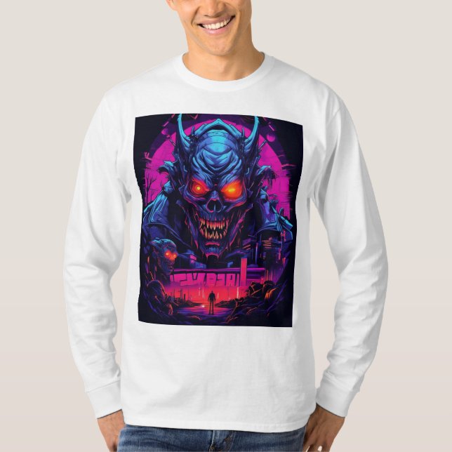 Beängstigende Halloween-Monster T-Shirt (Vorderseite)