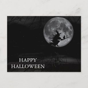 Beängstigende Halloween-Nacht mit Owls-Postkarte Postkarte
